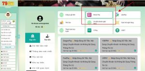 Nạp tiền tại nhà cái 79King thông qua Momo 