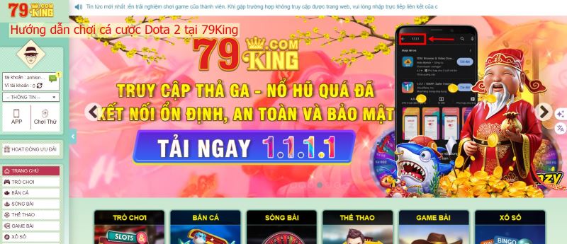 Hướng dẫn cách thức tham gia cá cược Dota 2 trên 79King 